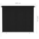 vidaXL Store roulant d'extérieur 180x140 cm Noir
