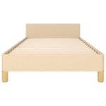 vidaXL Cadre de lit avec tête de lit sans matelas crème 90x200cm tissu