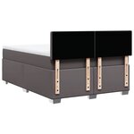 vidaXL Sommier à lattes de lit avec matelas Gris 140x190 cm Similicuir