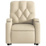 vidaXL Fauteuil inclinable de massage Crème Tissu