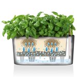 LECHUZA Jardinière de table Delta20 ALL-IN-ONE Fusain métallique 15563