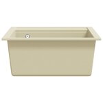 vidaXL Évier de cuisine Granit Seul lavabo Beige