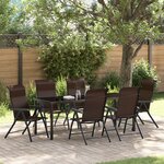 vidaXL Ensemble de 7 repas de jardin en poly rattan marron