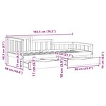 vidaXL Lit de jour et tiroirs sans matelas blanc 90x200 cm bois massif