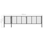 vidaXL Portail de jardin Acier 500 x 75 cm Anthracite