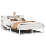 vidaXL Lit bibliothèque sans matelas blanc 160x200 cm bois pin massif