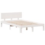 vidaXL Lit bibliothèque sans matelas blanc 135x190 cm bois pin massif