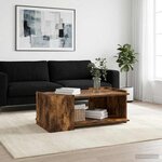 vidaXL Table basse Chêne fumé 90 x 50 x 33 cm Bois d'ingénierie
