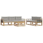 vidaXL Ensemble de canapés d'extérieur 6 pc Blanc et gris clair