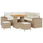 vidaXL Ensemble de canapé de jardin 8 Pièces Beige polyrotin