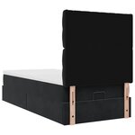 vidaXL Cadre de lit ottoman avec matelas noir 90x200 cm velours