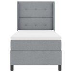 vidaXL Lit à ressorts avec matelas Gris clair 100 x 200 cm tissu