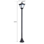 Luminaire extérieur solaire lampadaire lanterne classique LED 10 Lm dim. 15L x 15l x 120H cm noir