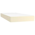 vidaXL Sommier tapissier et matelas et LED Crème 100x200 cm Similicuir