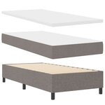 Lit Box Spring vidaXL avec Matelas en Taupe  100x200 cm Tissu