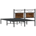 vidaXL Cadre de lit sans matelas chêne fumé 120x190 cm bois ingénierie