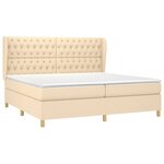 vidaXL Sommier à lattes de lit avec matelas Crème 200x200 cm Tissu