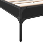 vidaXL Cadre de lit noir 100x200 cm bois d'ingénierie et métal