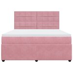 vidaXL Sommier à lattes de lit avec matelas Rose 180x200 cm Velours