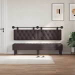 vidaXL Tête de lit suspendue Avec lumière LED Marron foncé Tissu