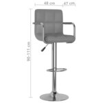 vidaXL Tabourets de bar lot de 2 gris similicuir