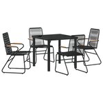 vidaXL Ensemble de salle à manger de jardin 5 pièces Noir Rotin PVC