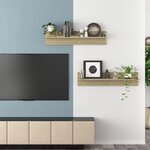 vidaXL Étagères murales 2 Pièces Chêne sonoma 80x11 5x18 cm