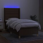 vidaXL Sommier à lattes de lit matelas et LED Marron foncé 100x200cm