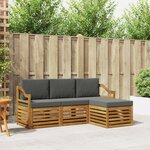 vidaXL Ensemble de canapés d'extérieur 4 pc Naturel et Anthracite