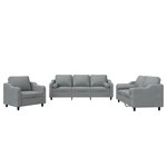 vidaXL Ensemble de canapés 3 Pièces coussins gris clair tissu