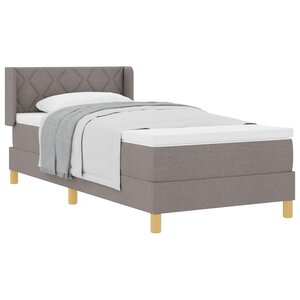 vidaXL Lit à ressorts avec matelas Taupe 200 x 90 cm tissu