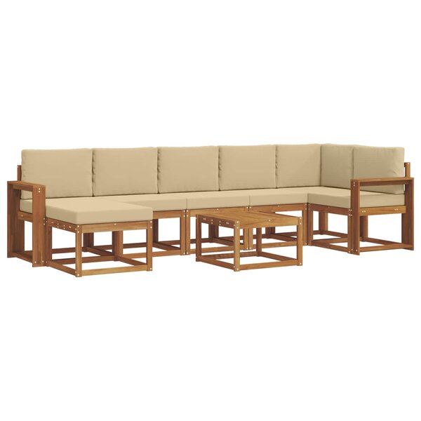 vidaXL Ensemble de canapés d'extérieur 8 pc Naturel et Beige