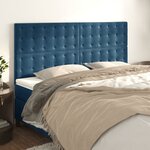 vidaXL Têtes de lit 4 Pièces Bleu foncé 80x5x78/88 cm Velours