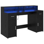 vidaXL bureau Chêne noir 140x55x91 cm Bois d'ingénierie