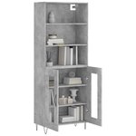 vidaXL Buffet haut Gris béton 69 5x34x180 cm Bois d'ingénierie