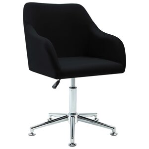vidaXL Chaise pivotante à manger noir tissu