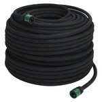vidaXL Tuyau d'arrosage de jardin noir 0 6" 100 m caoutchouc