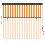 vidaXL Store roulant d'extérieur 160x250 cm Blanc et orange