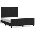 vidaXL Cadre de lit avec tête de lit Noir 140x190 cm Velours