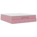 VidaXL Cadre de lit ottoman avec matelas rose 160x200 cm velours