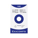 Étui De 100 Fiches - Bristol Uni Non Perforé 75x125mm - Blanc - X 10 - Exacompta