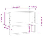 vidaXL Étagère murale avec barre sonoma gris 40x25x30 cm