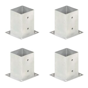 vidaXL Ancres de poteau 4 Pièces Métal galvanisé 101 mm