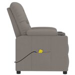 vidaXL Fauteuil de massage Taupe Tissu