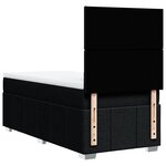 vidaXL Sommier à lattes de lit avec matelas Noir 100x200 cm Tissu