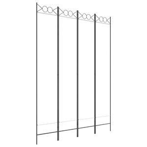 vidaXL Cloison de séparation 4 panneaux Blanc 160x220 cm Tissu