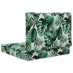 vidaXL Coussin de canapé d'extérieur 2 Pièces Motif feuille Polyester