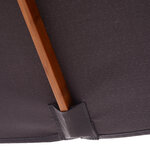 Parasol rectangulaire inclinable bois polyester haute densité 2L x 1 5l x 2 3H m gris foncé