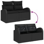 Ensemble de Canapés de Jardin 9 Pièces avec Coussins en Rattan Noir