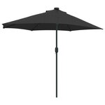 vidaXL Parasol de jardin Noir 294 x 150 x 224 cm Polyester et Acier